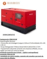 Grupo gerador de 33 kVA