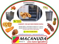 COGUMELO DESIDRATADO, MÁQUINA PROFISSIONAL INOX MACANUDA 