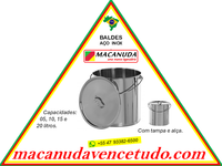 MACANUDA | BALDE DE AÇO INOX VENDAS NO RIO GRANDE DO SUL