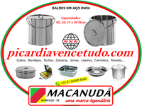 MACANUDA | BALDES DE AÇO INOX 304 POLIDO, VENDAS VENDAS NO RIO GRANDE