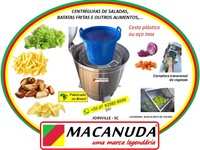 CENTRÍFUGA INDUSTRIAL PARA FOLHAS, CESTO INOX OU PLÁSTICO