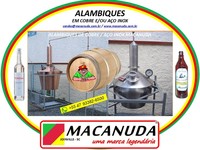 ALAMBIQUE EM AÇO INOX OU COBRE MACANUDA, VENDAS PRA TODO BRASIL